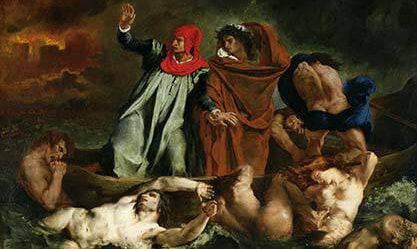 Image: Eugene Delacroix, “The Barque of Dante”, 1822.