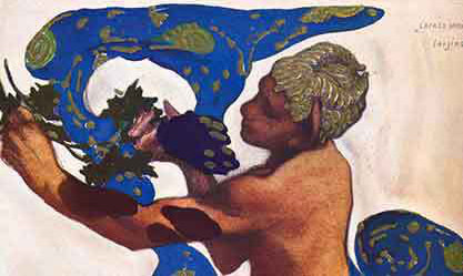 Image: Leon Bakst, "Nizhinsky in L'après-midi d'un faune", 1912.
