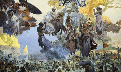 Image: Alphonse Mucha, "Svantovit Celebration On The Island Of Rüge", 1912.