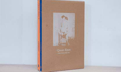 Image: “Queer Zines Box Set, Volumes 1 & 2”, photo by M, February 11th, 2024.