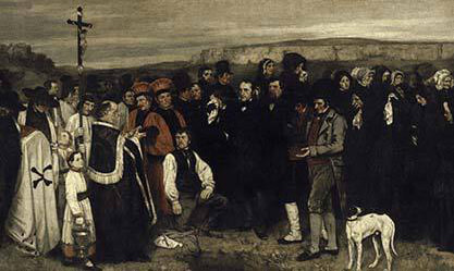 Image: Gustave Courbet, “Un enterrement à Ornans”, 1849-1850.