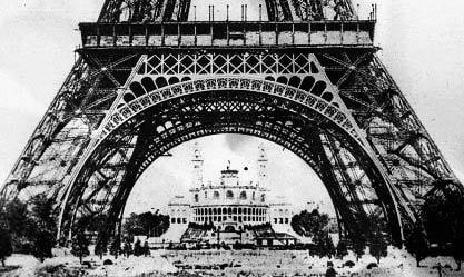 Image: Unknown, "The Eiffel Tower Under Construction", 1888.